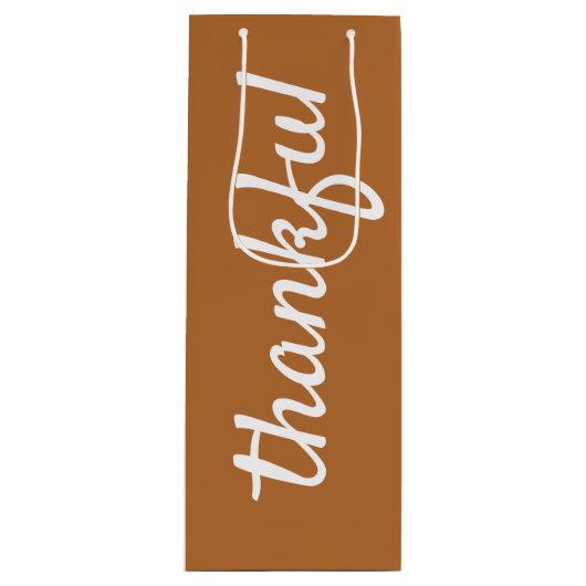 あなたのカスタム文字ハンドレターサンクフルオークレーを追加 ワインギフトバッグ (正面)