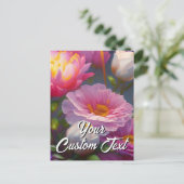 あなたのカスタム文字混合花26テンプレート シーズンポストカード (スタンド正面)