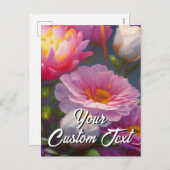 あなたのカスタム文字混合花26テンプレート シーズンポストカード (正面/裏面)