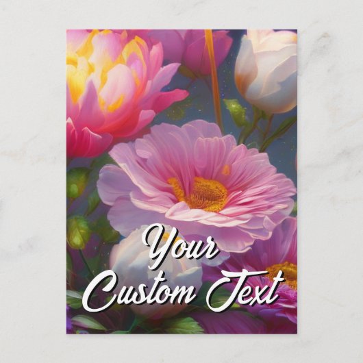あなたのカスタム文字混合花26テンプレート シーズンポストカード (正面)