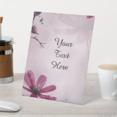 あなたのカスタム文字-深いピンクの花パーソナライズされた 台座サイン (インサイチュ)