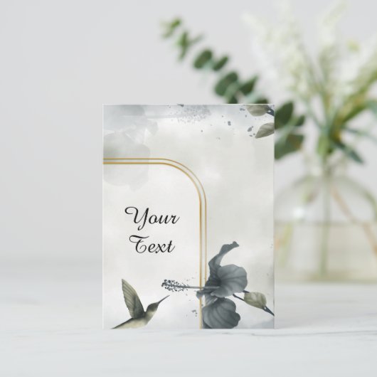 あなたのカスタム文字- Hummingbird パーソナライズされた ポストカード (スタンド正面)