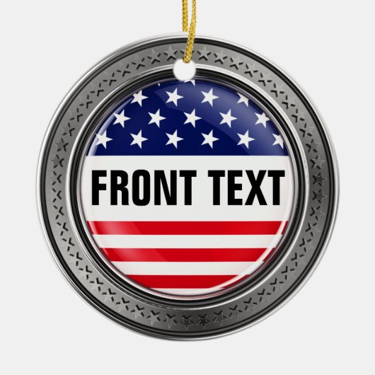 あなたのカスタム米国ボタン セラミックオーナメント (正面)