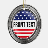 あなたのカスタム米国ボタン セラミックオーナメント (左)