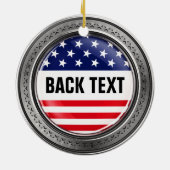 あなたのカスタム米国ボタン セラミックオーナメント (裏面)