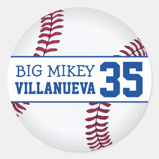 あなたのカスタム野球ジャージー番号 ラウンドシール (正面)