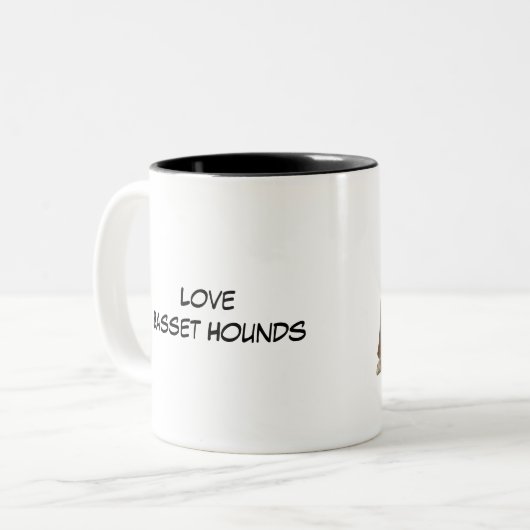あなたのカスタム11のozのツートーンマグのバセットハウンド ツートーンマグカップ (正面左)