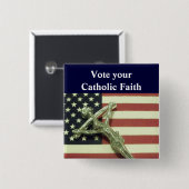 あなたのカトリック教の信頼ボタンを投票して下さい 缶バッジ (正面&裏面)