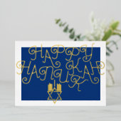 あなたのカラーズスターオブデイヴィッド（ユダヤ教）メノラーハッピーハヌカー 箔シーズンカード (立ち正面)