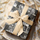 あなたのカラー写真を白黒のコラージュにしよう ラッピングペーパー