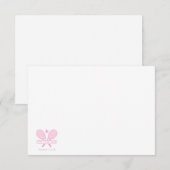 あなたのカントリークラブ名テニスコートピンクのモチーフ サンキューカード (正面/裏面)