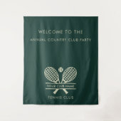 あなたのカントリークラブ名 テニスチーム イベント グリーン タペストリー (正面)