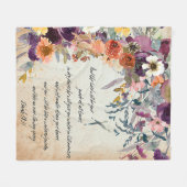 あなたのガイドとなってくれる、秋の花のミックス フリースブランケット (正面(横))