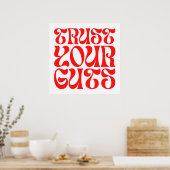 あなたのガイドを信頼する – Groovy波状フォント ポスター (キッチン)