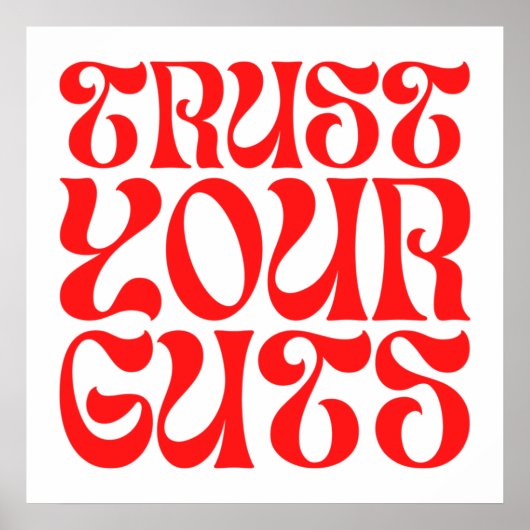 あなたのガイドを信頼する – Groovy波状フォント ポスター (正面)