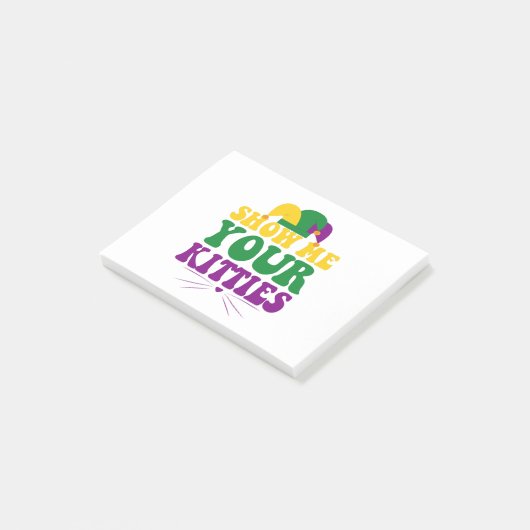 あなたのキッチンを表示おもしろいするMardi Gras猫好き ポストイット (アングル)