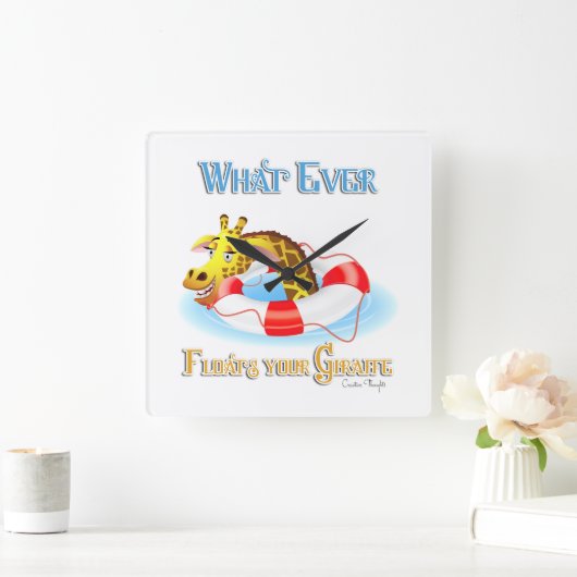 あなたのキリンを浮かび上がらせるものは2 スクエア壁時計 (ホーム)