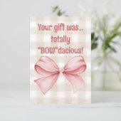 あなたのギフトは完全に"Bow"daciousなギンガムの弓 サンキューカード (スタンド正面)