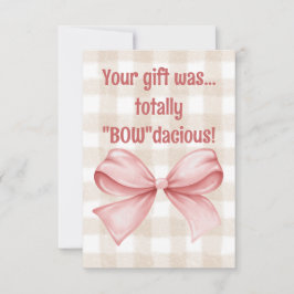 あなたのギフトは完全に"Bow"daciousなギンガムの弓 サンキューカード