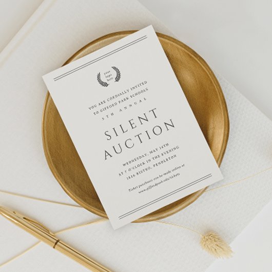 あなたのクラシックロゴをここにビジネス静かオークション 招待状