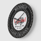 あなたのクラシック車の写真アップロードの壁時計 ラージ壁時計 (傾斜)