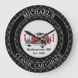 あなたのクラシック車の写真アップロードの壁時計 ラージ壁時計