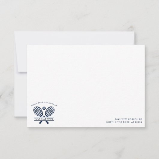 あなたのクラブネームテニスチームカスタム サンキューカード (正面)