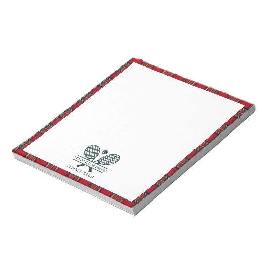 あなたのクラブネームテニスチームスタッフスチュワートタータンチェック ノートパッド (回転)