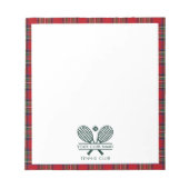 あなたのクラブネームテニスチームスタッフスチュワートタータンチェック ノートパッド (正面)