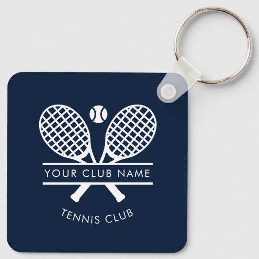 あなたのクラブネームテニスチーム選手のカスタム キーホルダー (裏面)