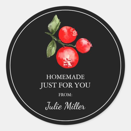 あなたのクランベリーラベルのための手作り ラウンドシール (正面)