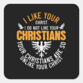 あなたのクリスチャンがキリストとは違う宗教 スクエアシール (正面)