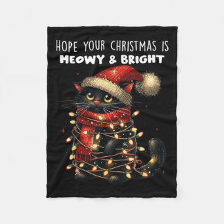 あなたのクリスマスがMeowy &amp；明るいおもしろいCu フリースブランケット