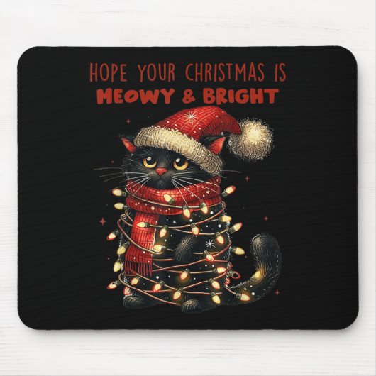 あなたのクリスマスがMeowy &;明るいおもしろいCu マウスパッド (正面)