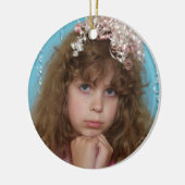 あなたのクリスマスフォトオーナメントあなたの写真 セラミックオーナメント (左)