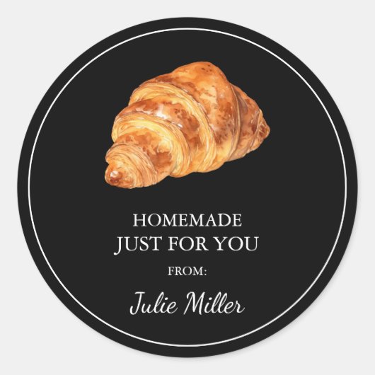 あなたのクロワッサンのレーベルのための自家製 ラウンドシール (正面)