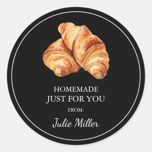 あなたのクロワッサンのレーベルのための自家製 ラウンドシール (正面)
