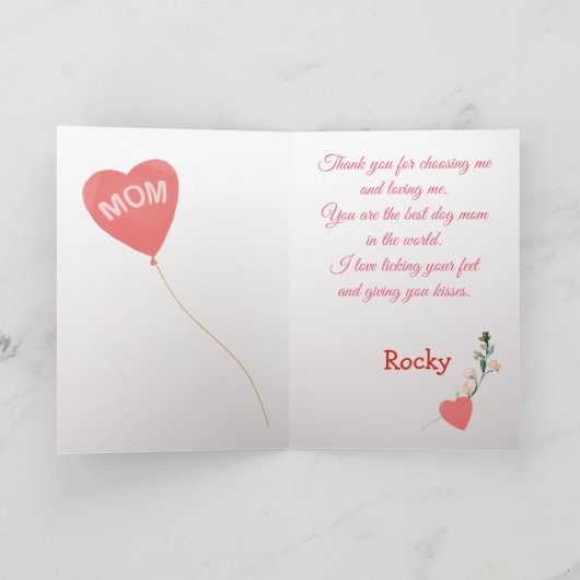 あなたのグレーのシバプー犬より母の日の愛を カード (内部)