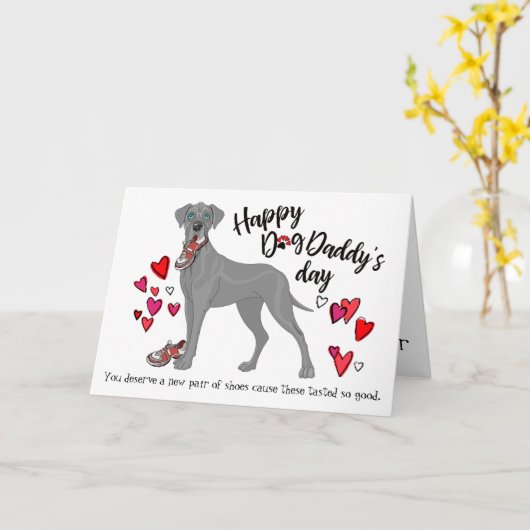 あなたのグレートデーンからの幸せな父の日 カード (黄色い花)