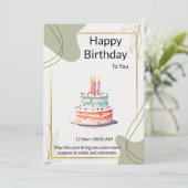 あなたのケーキのろうそくが輝きますように 招待状 (スタンド正面)