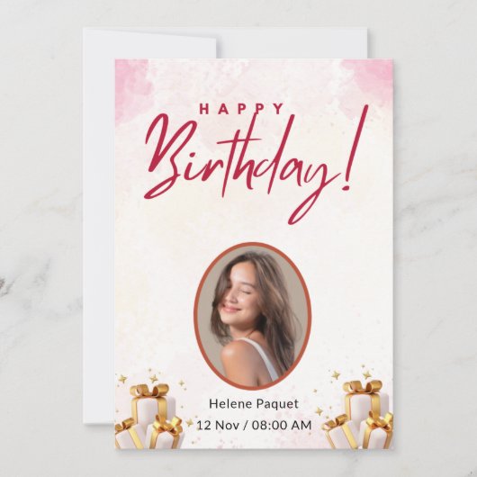 あなたのケーキのろうそくが輝きますように 招待状 (正面)