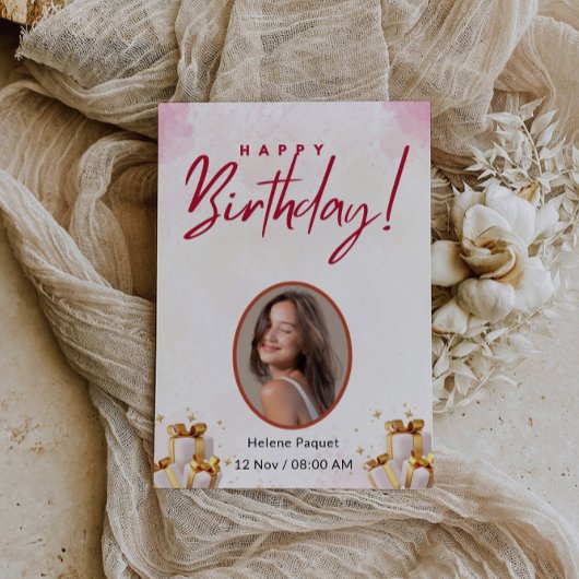 あなたのケーキのろうそくが輝きますように 招待状