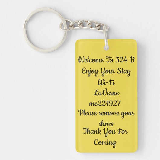 あなたのゲストのためのホテルかBNBの主ラベル キーホルダー (正面)