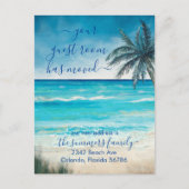 あなたのゲストルームが移動しました ビーチ オーシャン シー 案内ポストカード (正面)