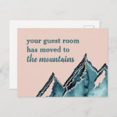 あなたのゲストルームムーヴド赤面とティール(緑がかった色)マウンテンズAnn 案内ポストカード (正面/裏面)