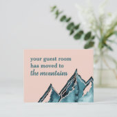 あなたのゲストルームムーヴド赤面とティール(緑がかった色)マウンテンズAnn 案内ポストカード (スタンド正面)