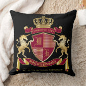 あなたのコートを作成する赤い金ゴールドユニコーンエンブレム クッション (ブランケット)