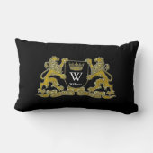 あなたのコート・オブ・アームズ・モノグラムとカラー枕 ランバークッション (裏面)