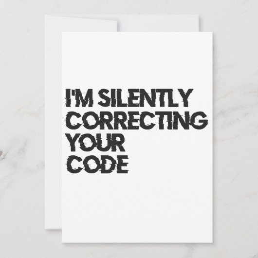 あなたのコードを静かに修正します 面白いプログラマー 招待状 (正面)