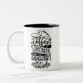 あなたのコーヒーが娘たちより強くなることを願う ツートーンマグカップ (左)